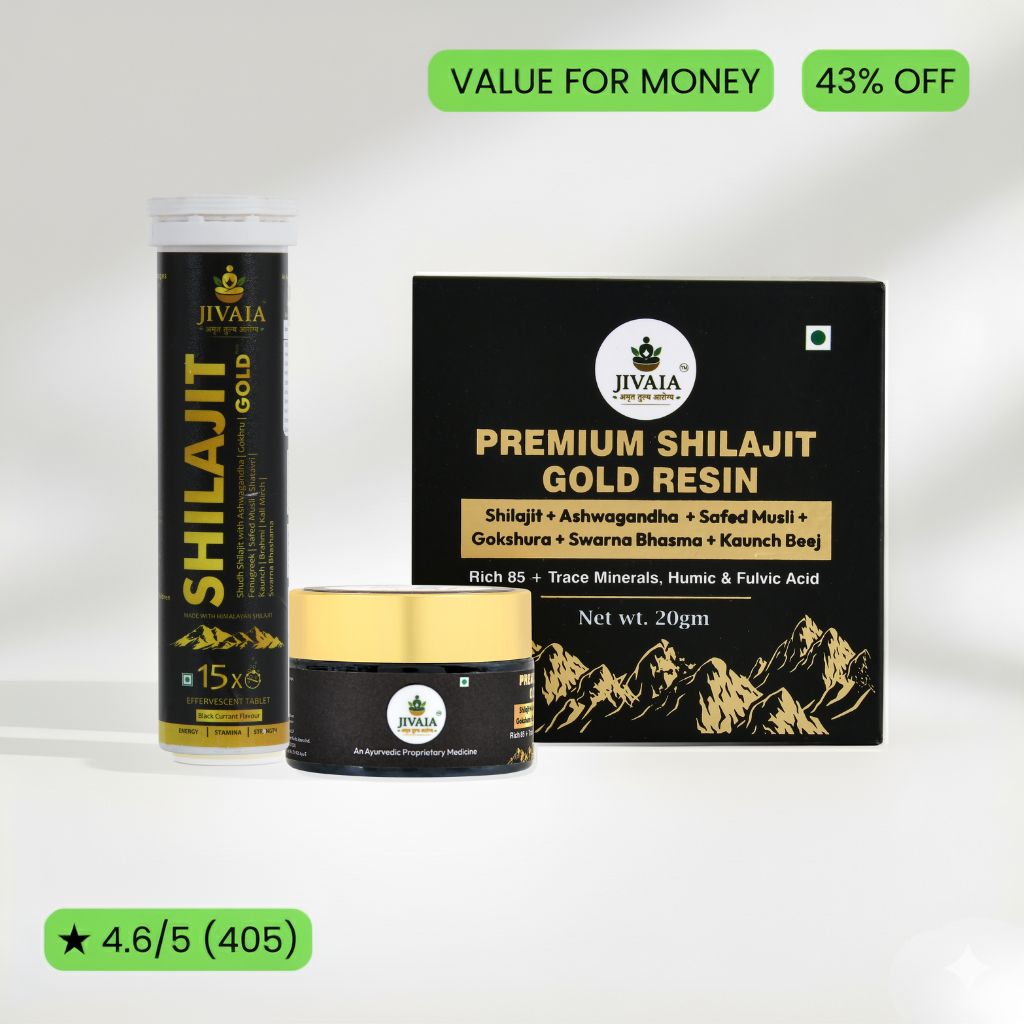 Jivaia  Shilajit Gold Resin 20g + Shilajit Gold Effervescent Tablets
