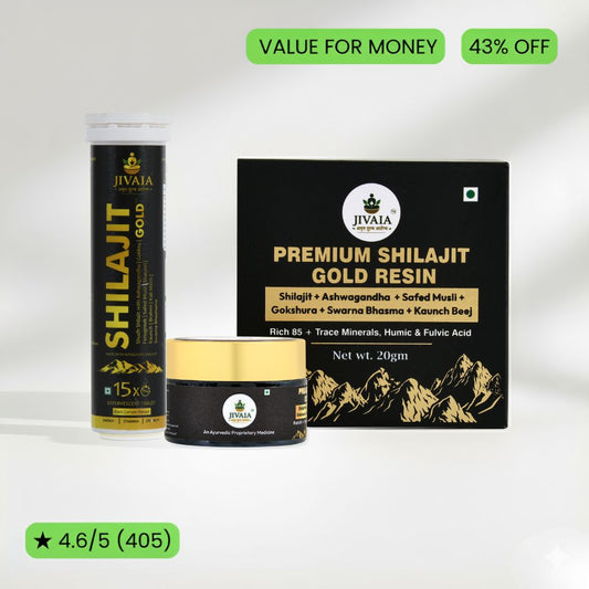 Jivaia  Shilajit Gold Resin 20g + Shilajit Gold Effervescent Tablets