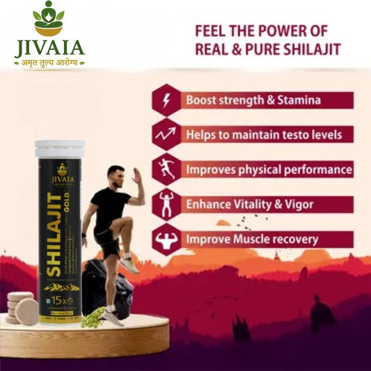Combo  Jivaia Shilajit Resin 10g + Gold Effervescent Tablets