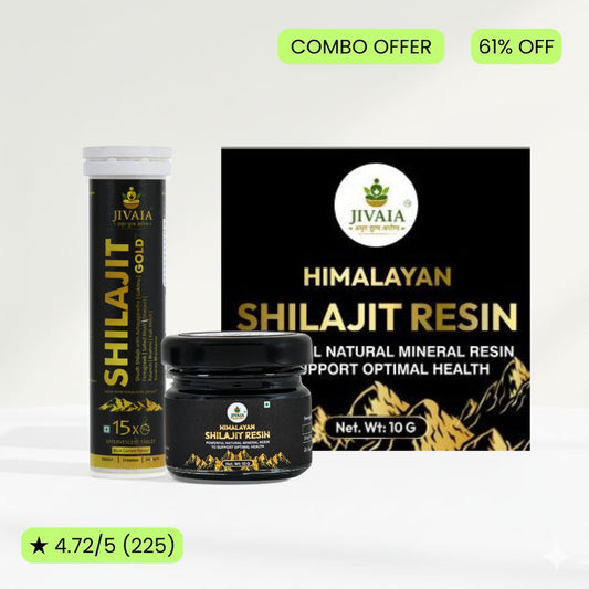 Combo  Jivaia Shilajit Resin 10g + Gold Effervescent Tablets